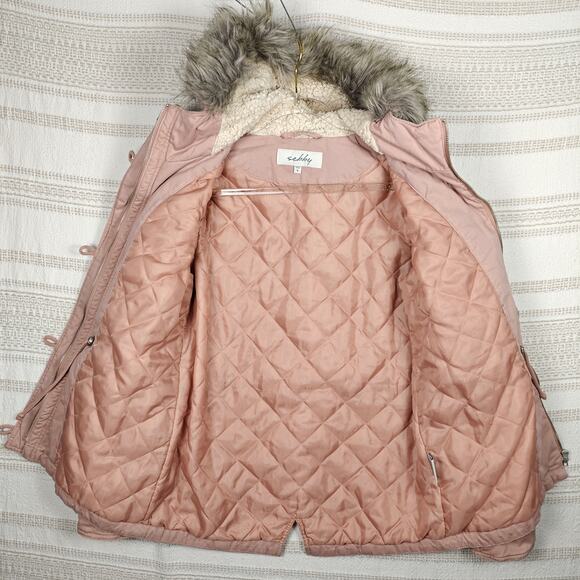 Sebby Pink Hooded Winter Coat Juniors M (Women’s XS/S) Warm Lined Jacket - Picture 3 of 11
